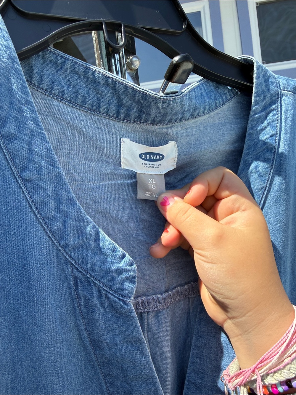 Old Navy Light Blue Chambray Tunic Jumpsuit - Picture 3 of 3